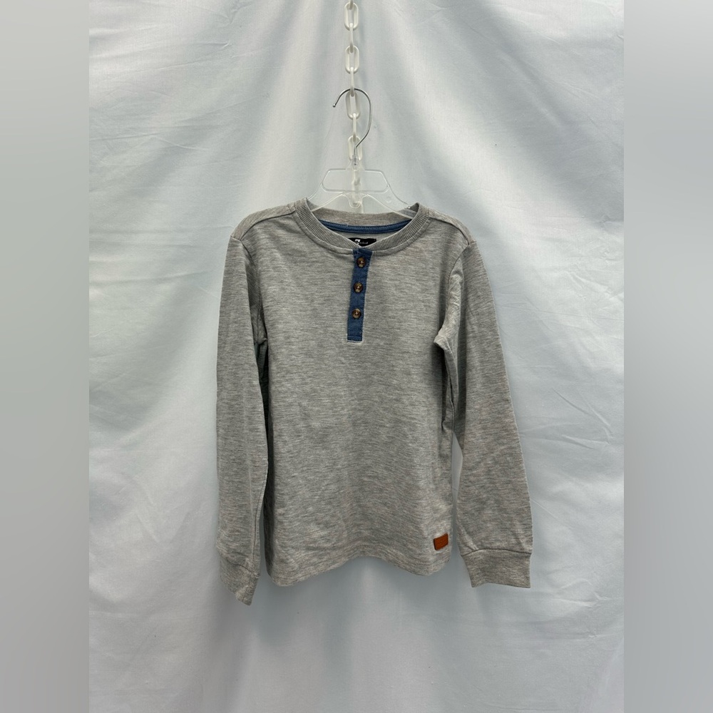 7 For All Mankind Kids Longsleeve Henley Grey Shirt